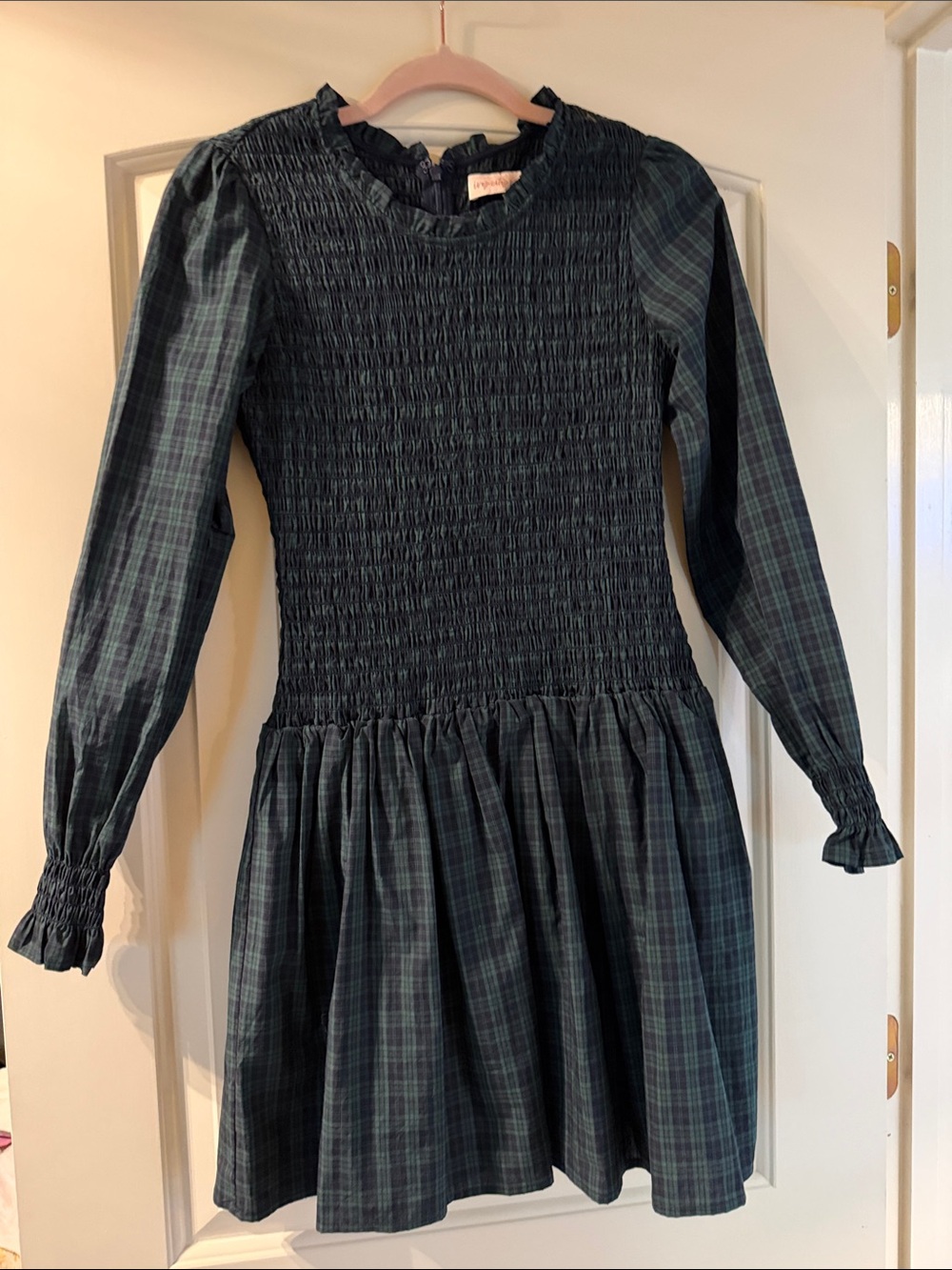 Smocked, long sleeve dress